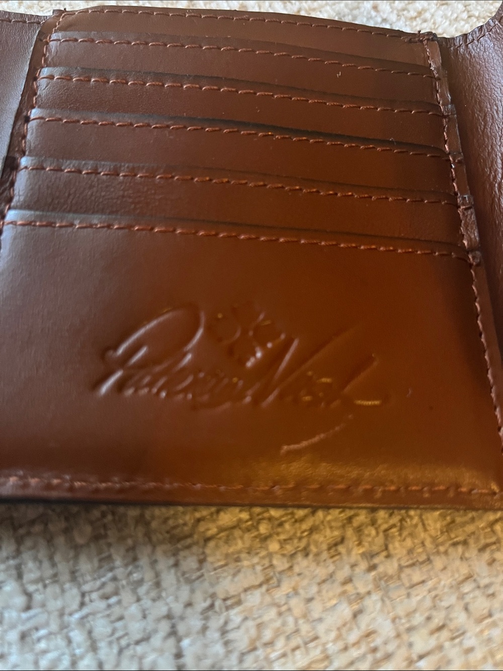 Patricia Nash Bi-Fold Leather Wallet in the vibrant Marigold Harvest seaso - Picture 4 of 10